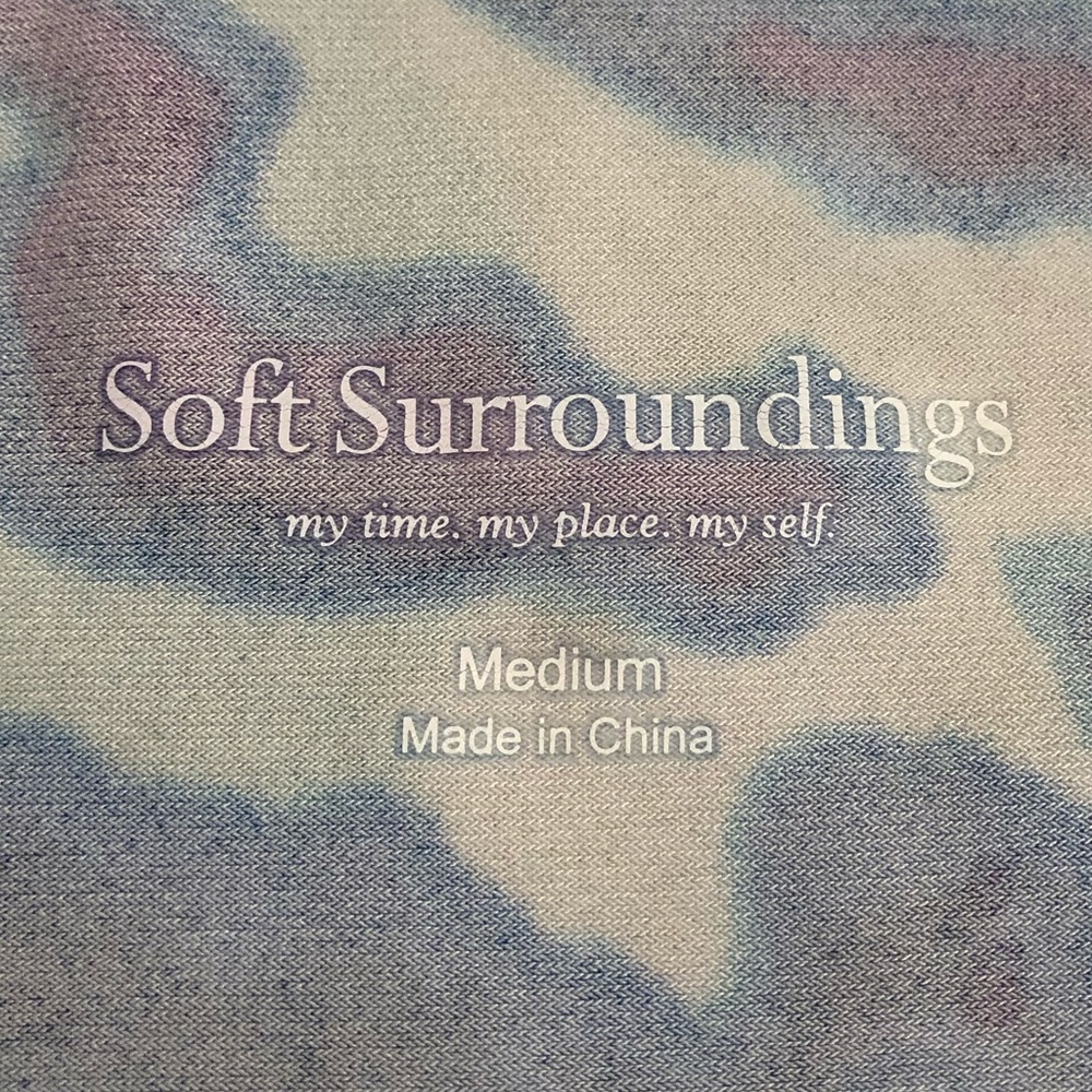 Soft Surroundings Blue Patterned Ruffled Shirt Medium - Picture 4 of 6